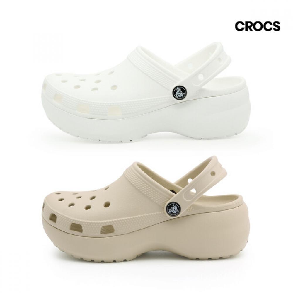 

Crocs Classic Platform Clog Bone White 2 Types 01) 2067502Y2 (beige)/W8250