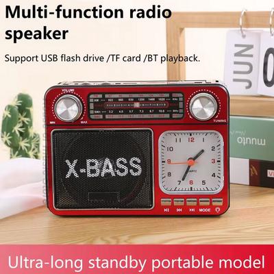 Portable AM/FM/SW Retro Radio Vintage Multifunctional Radio With Speaker Flashlight BT5.0 TF Card For Indoor Outdoor Emergency