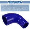 X AUTOHAUX 1pc Inner Diameter 51-76mm Length 102mm 90 Degree Blue Silicone Hose Silicone