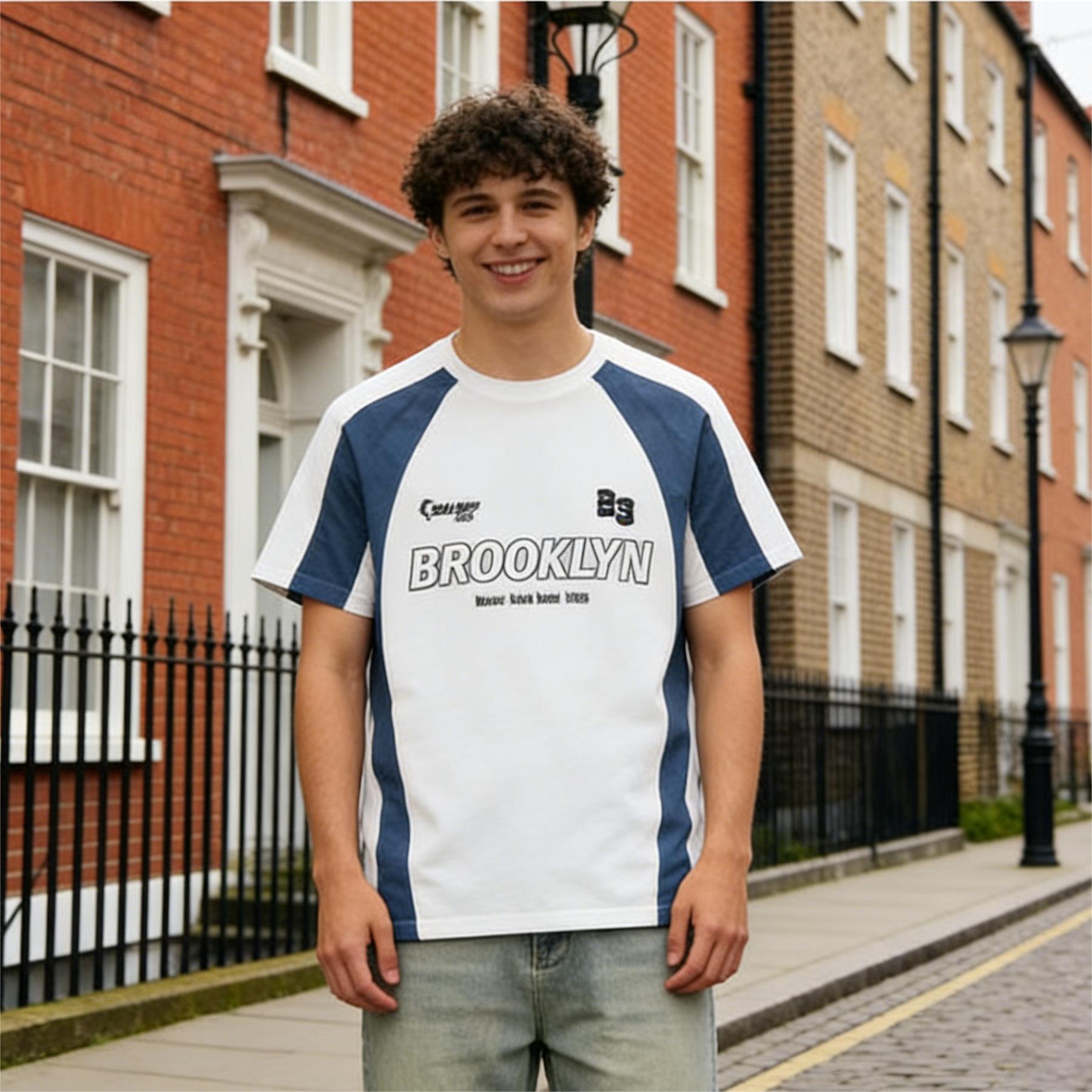 Men s Casual Short Sleeve Crew Neck Raglan T-Shirt Letter Print Comfortable Polyester for Spring Summer Autumn Casual Outings S