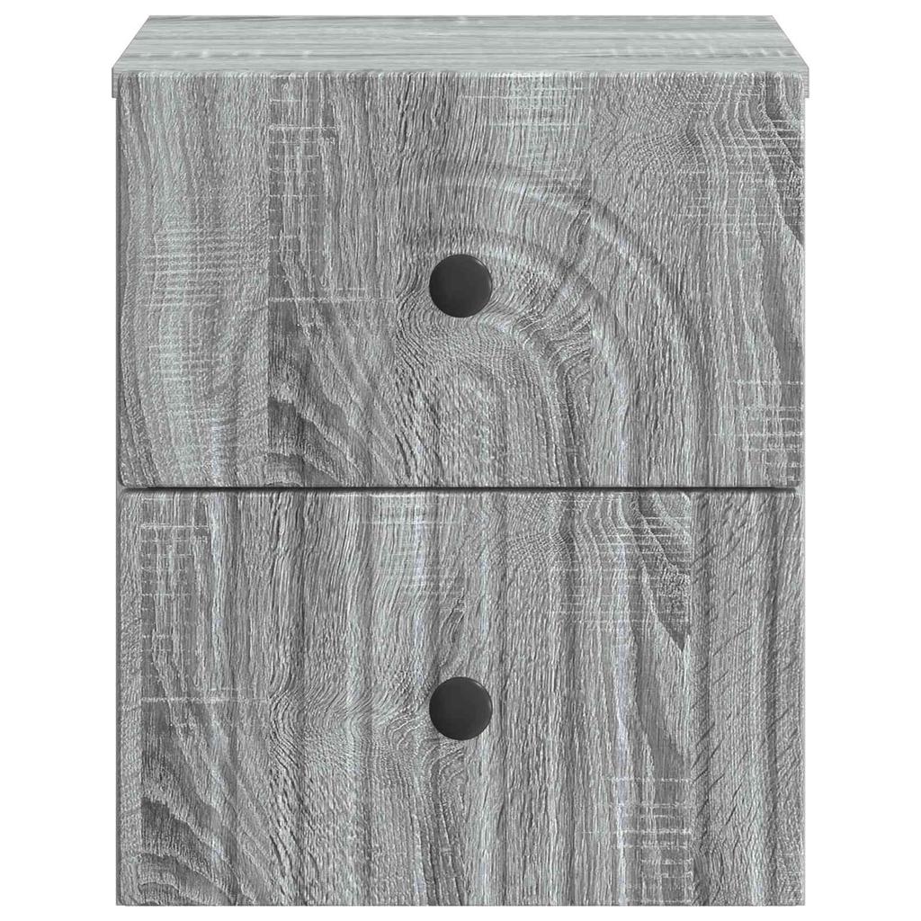 Wall Mounted Nightstand 2 pcs Grey Sonoma 33 x 34.5 x 40 cm
