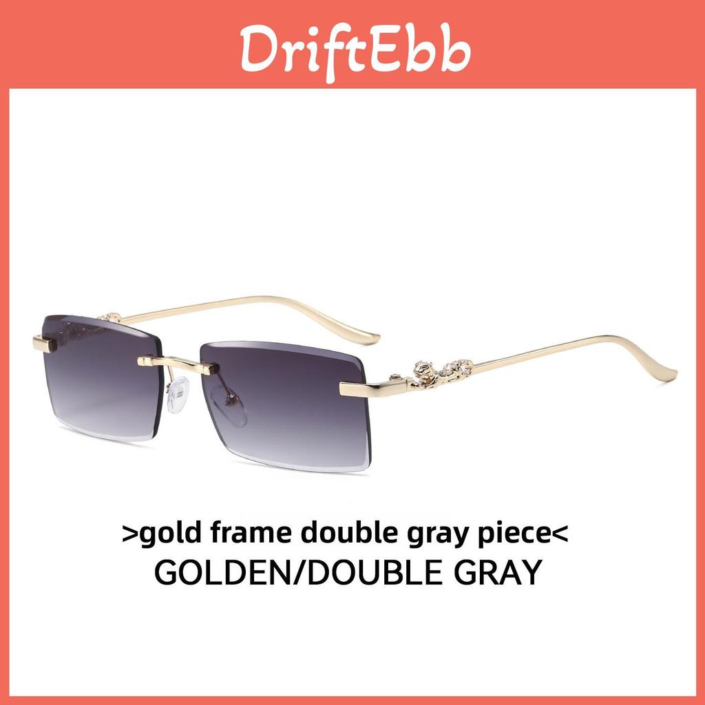Modern Cheetah Decor Minimalist Metal Square Sunglasses For Summer Outings And Parties