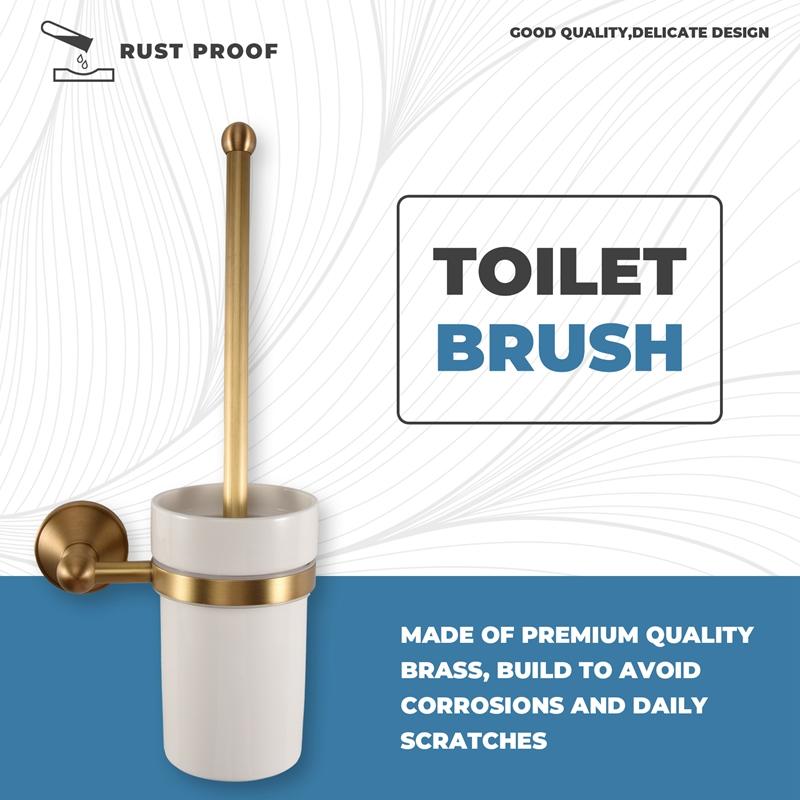 A96I-Antique Brass Bathroom Toilet Brush Set Holder Brush With Cup