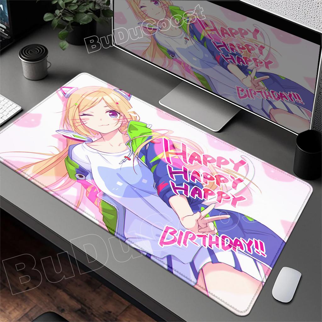 Kawaii Mouse Pad Anime Cute Girl Aki Rosenthal Gamer Computer Desk Mat Keyboard PC Gaming Accessories Mousepad Rubber Anime Girl