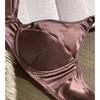 Conjunto de ropa interior de seda de hielo francesa para mujer, conjunto de sujetador push up de encaje sexy con relleno desmontable, sujetador de copa fina, conjuntos de lencería sin costuras