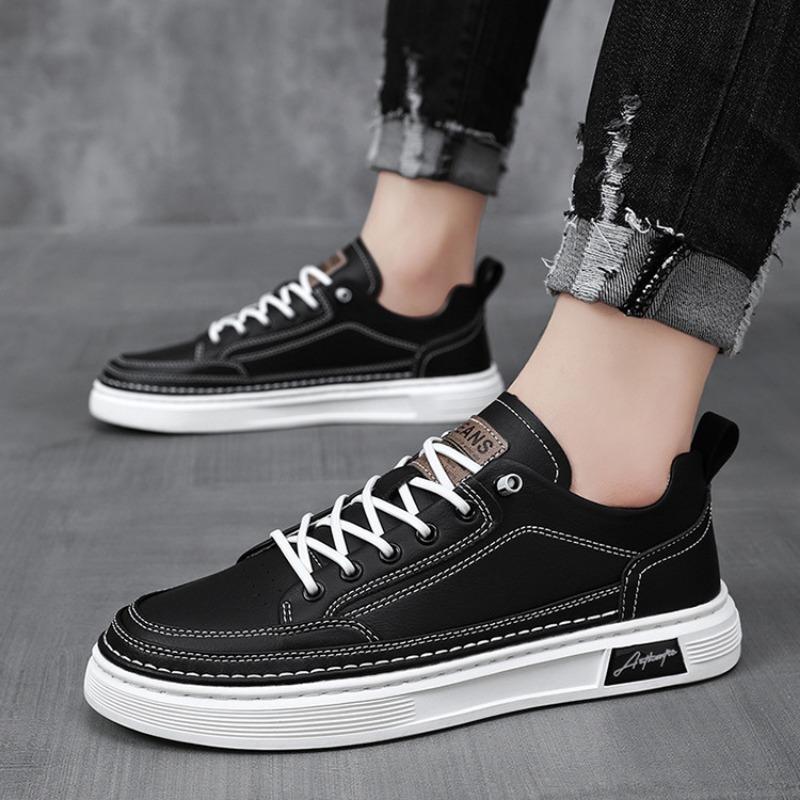 Fashion New Casual Shoes for Men Lightweight Comfortable Leather Sneakers Outdoor Non-slip Hiking Shoes Jogging Tenis Masculino