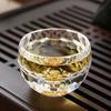 Premium Faceted Crystal Glass Teacup with Gold Foil