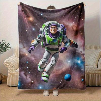 1pc,Toy Story Buzz Lightyear Space Adventure Blanket Perfect for Home Decor, Couch Cover, Outdoor Use, Travel