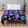 Polka Dot Jellyfish - Dark Throw Blanket