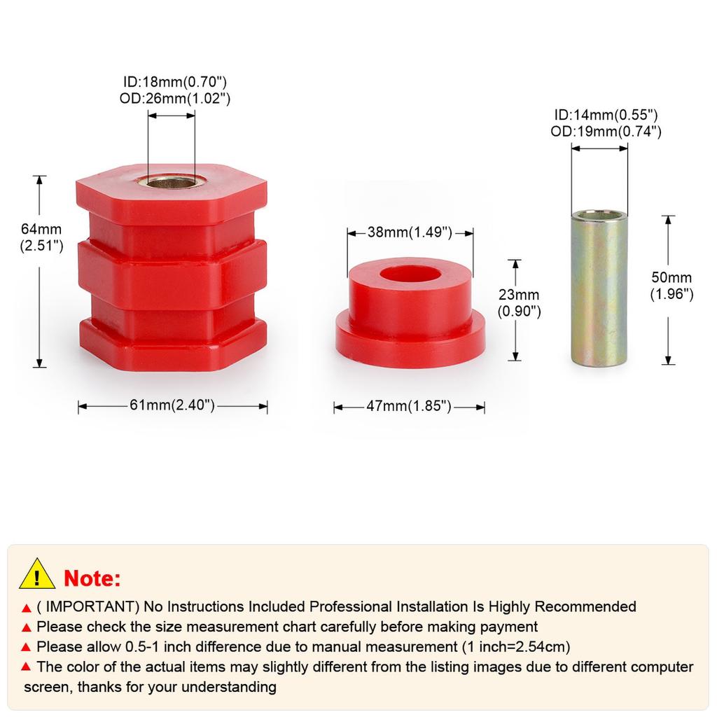 Polyurethane Red Car Suspension Arm Bushing Kit For Honda Civic EK EJ 1996 1997 1998 1999 2000  Control Arm Bushing Kit