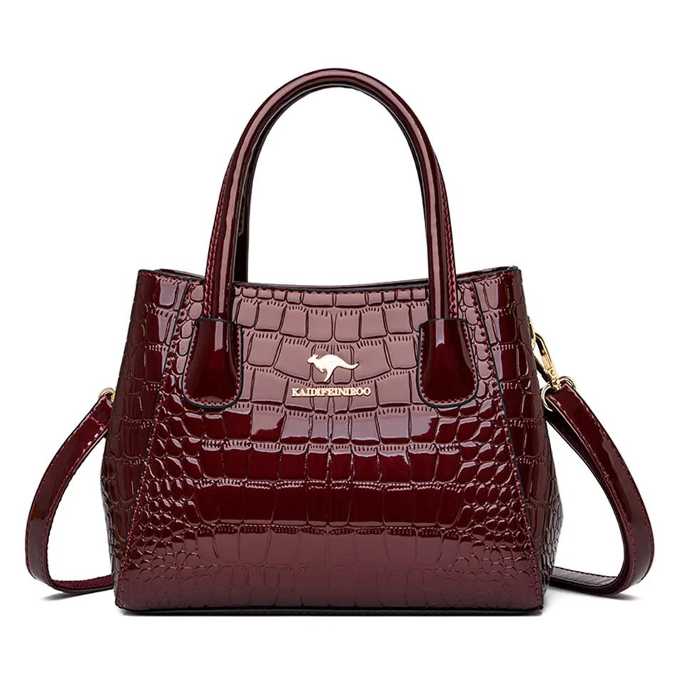 Ladies' Quality Leather Patent Shoulder Bags for Women New Luxury Women's Bags Designer Fashion Large Capacity Tote Bag