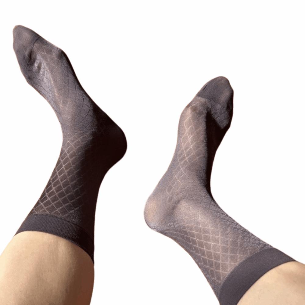 Grid Dress Socks Strip Thin Socks Elastic Men's Socks  Gentlemen