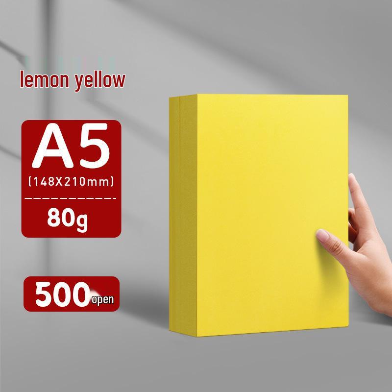 Lemon Yellow A4/A3 Thickened 80g Printing and Copy Paper, 500 Sheets - Supermarket Promotion