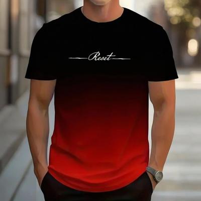 Herren Kurzarm T-Shirt Sommer Outdoor Casual Rundhals Oberteil Gestreiftes Gedrucktes Muster Groß Übergröße Locker Herren Kinder /Bekleidung