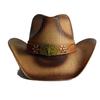 Vintage Style Straw Cowboy Hat For Men And Women Wide Brim Cowboy Hat Western Beach Sun Hat Sombrero