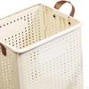 Collapsible Laundry Hamper, Basket with Wheels, Clothes Hanger, Hollowed Out Shopping Bag