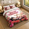 Floral Garden Theme Personalized 3Pcs Bedding Set Custom Text & Name 1 Sheet 2 Pillowcases Household Bedding 1pc