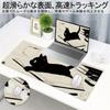 Uniqcasa Gaming Mouse Pad XXL Extended Anime Mouse Pad Large Cute Kawaii Big Computer Mouse Mat Desk Pad Home Office Black Reading Cat 80x40cm,