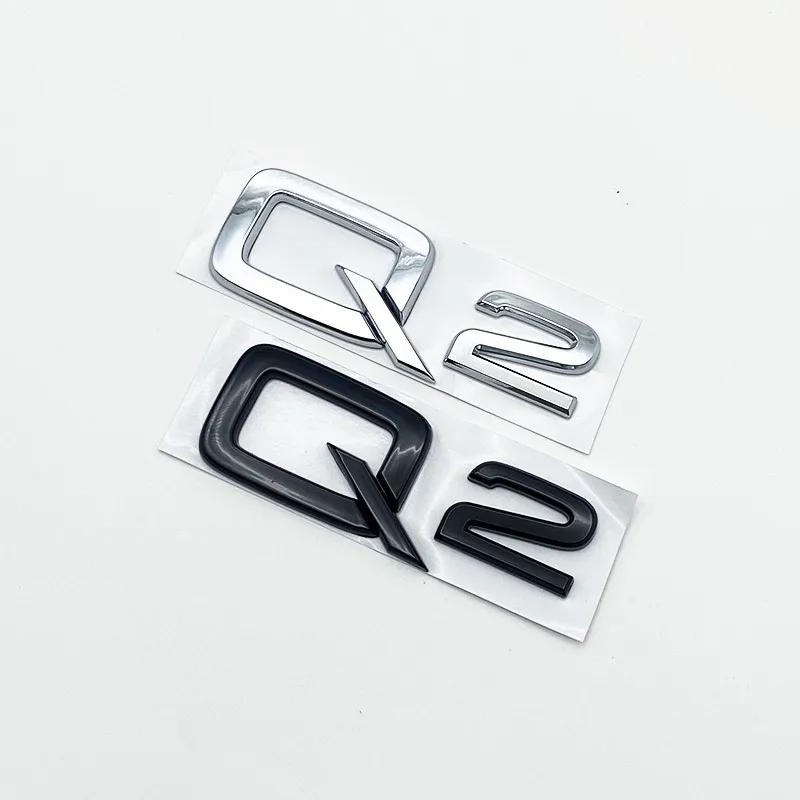 3D ABS Numbers Letters Q2 Q3 Q4 Q5 Q6 Q7 Q8 Emblem for 111a Q series Car Fender Trunk Rear Logo Sticker Black Silvera111