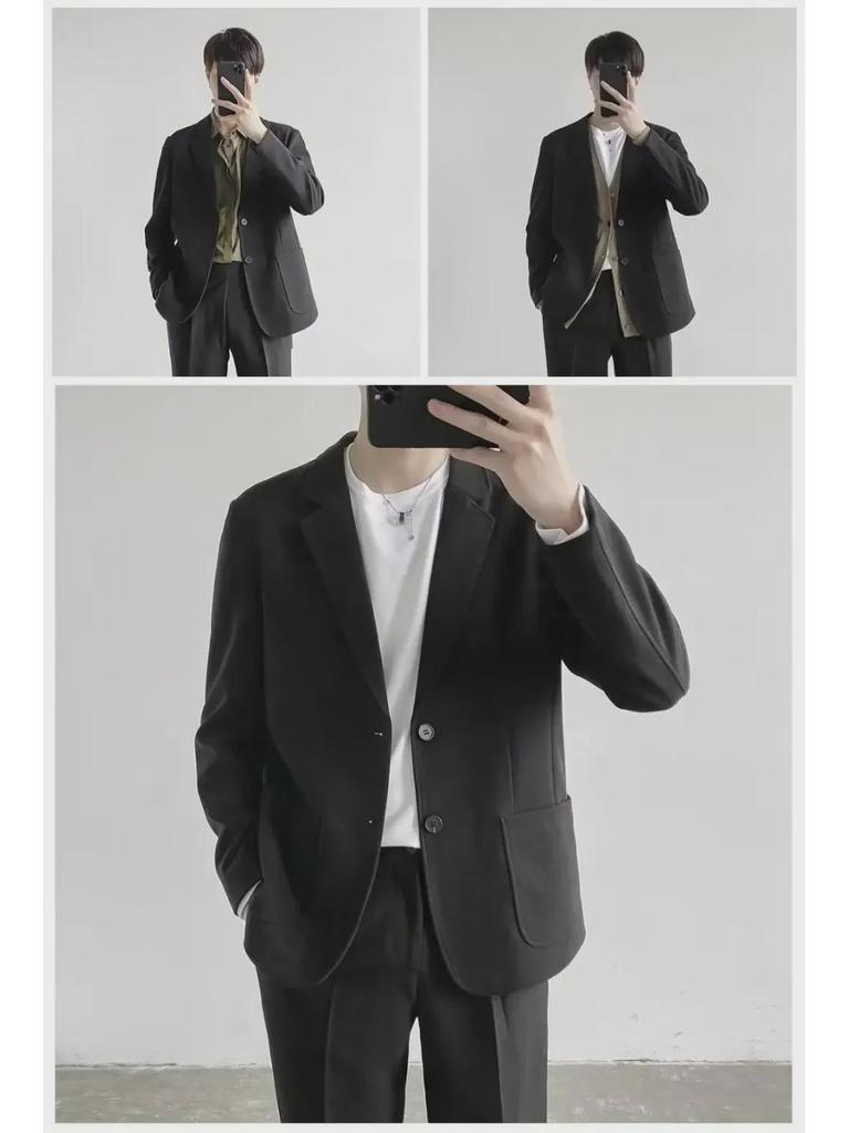 Men's Trendy Korean-Style Iron-Free Casual Suit Jacket