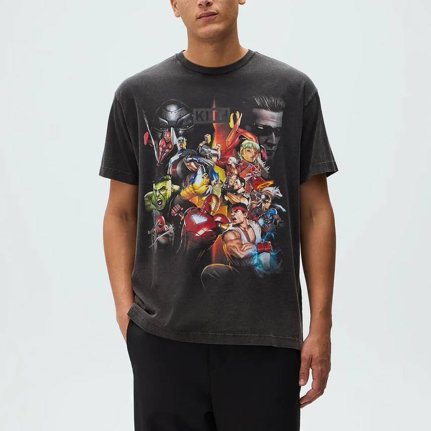Kith x Marvel vs. Capcom Ultimate Vintage Tee Black Men Tops KHM034297-001