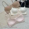 Women Seamless Wirefree Low Neck Thin Shoulder Strap Thin Summer Push Up Bra