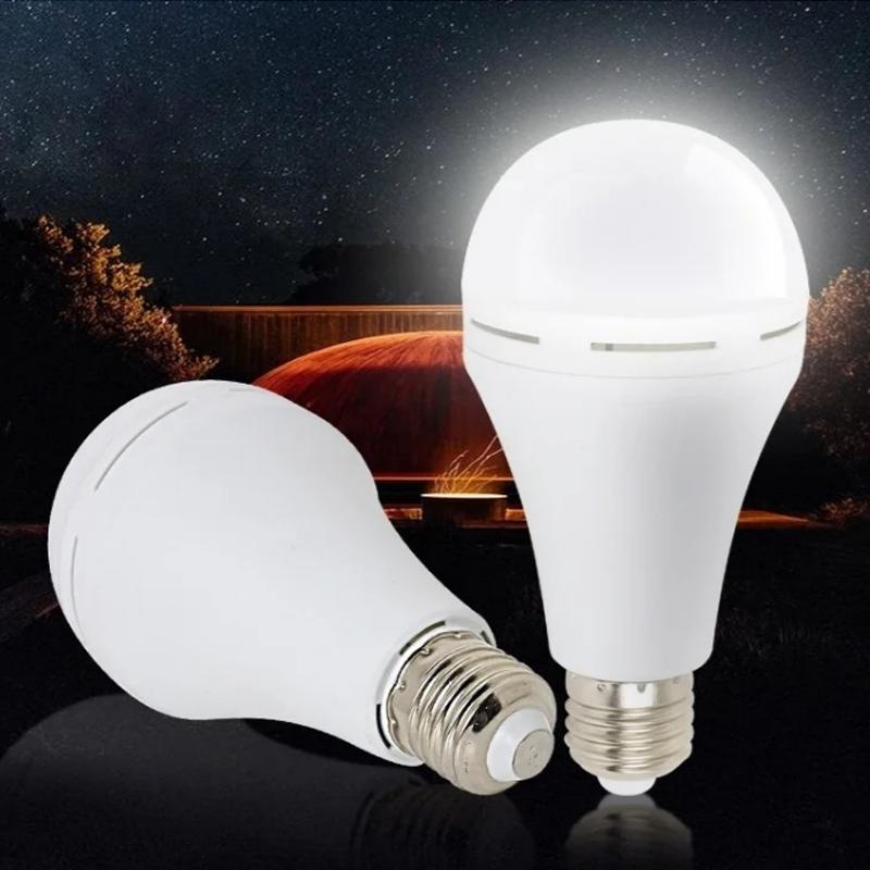7/9/12/15W Emergency Cold White Light Bulbs E27 Rechargeable LED Smart Light Energy Saving Lamps Lighting During Power Outages