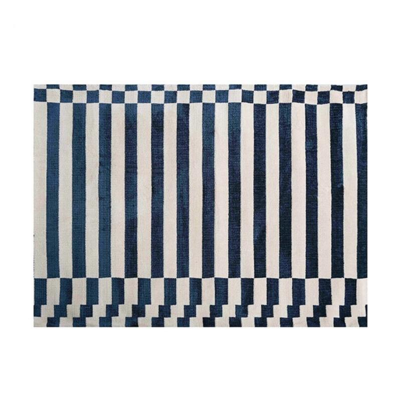 

French Retro Bedroom Decor Stripe Carpet Minimalist Carpets for Living Room Home Art 60*90cm