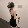 2026 Sexy Pure Desire Wind Neck Suspender Skirt Summer New Temperament Versatile Dress Women's Retro Hip Skirt