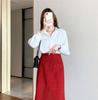 Women's Chic Long Sleeve White Chiffon Shirt - Early Autumn 2025 Style
