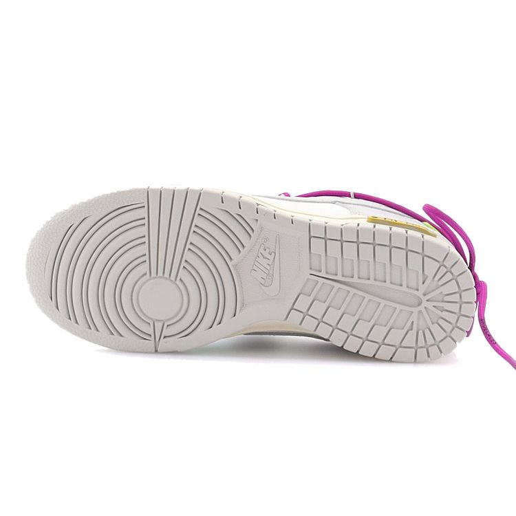 Off-White x Nike Dunk Low Lot 21 von 50 Unisex-Sneaker Sail Neutral-Grau Hyper-Violett DM1602-100