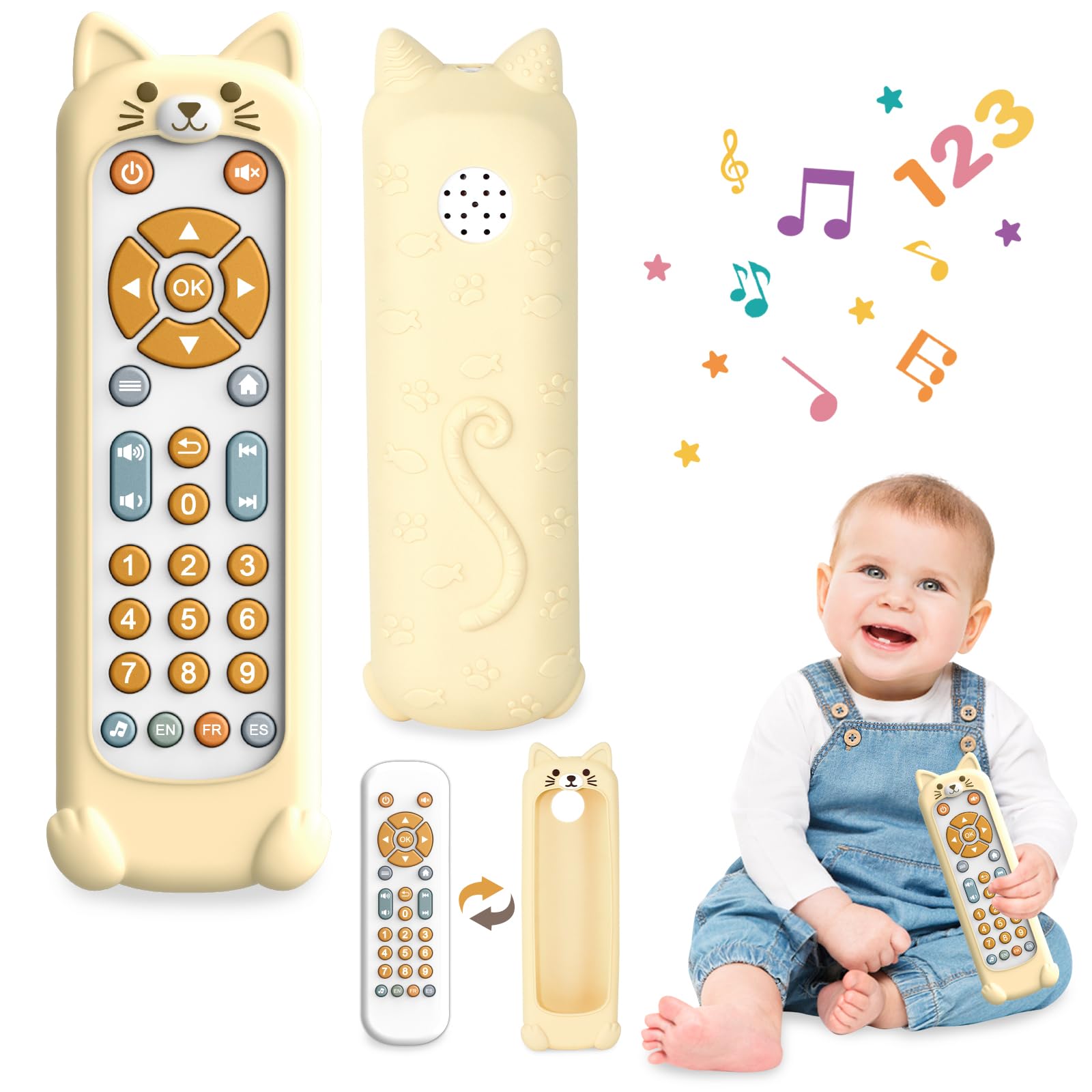 

MAVEKID Детская игрушка с пультом управления 0 лет 1 год Детская портативная игрушка Моющаяся развивающая игрушка 1 год Игрушка-прорезыватель Прорезыватель Подарок на детский праздник Мальчик