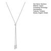 Bead Bolo Tie Pendant Necklace Silver Clavicle Chain Choker Simple Cool Necklace