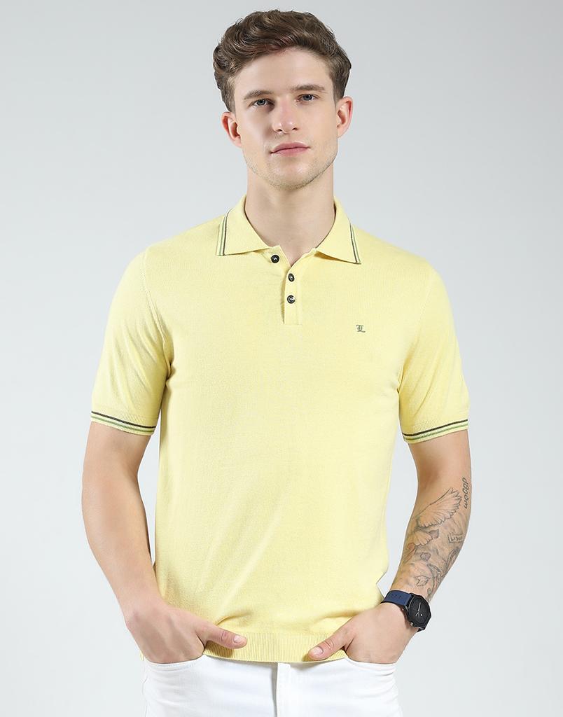 Luxuria Mens Solid Collar Neck Tshirt