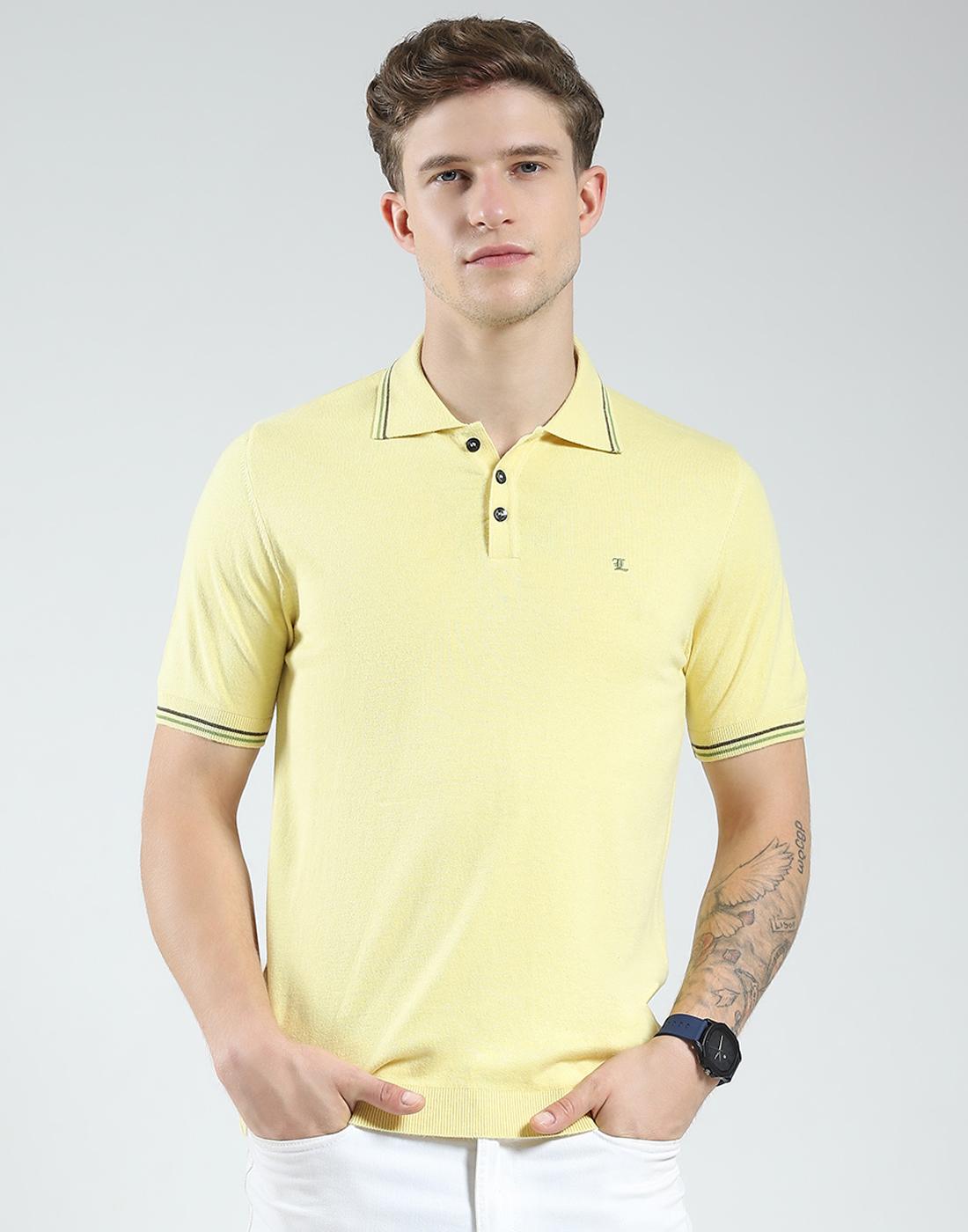 

Мужская футболка Luxuria с однотонным воротником-стойкой M жёлтый