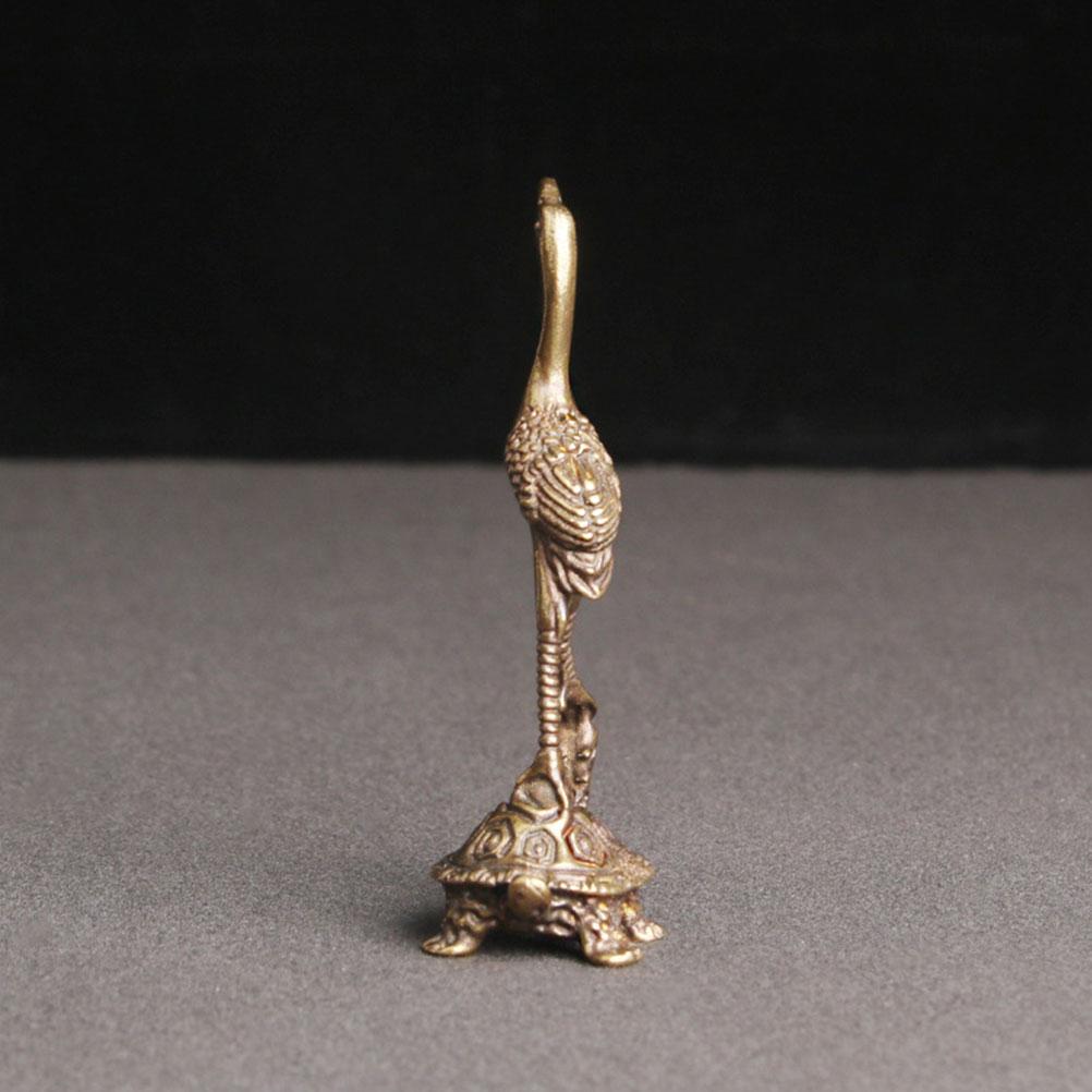 Pirinç Kaplumbağa ve Turna Süs Heykelleri ve Figürleri Eserler/ Antikalar Masa Aksesuarları Kaplumbağa Heykeli