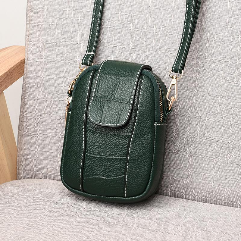 IELGY Korean Version Trendy One-Shoulder Messenger Vertical Mobile Phone Bag