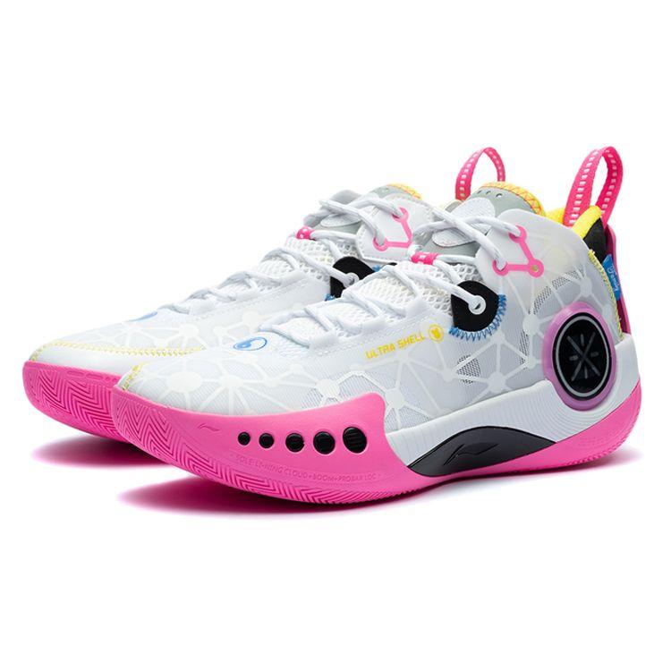 Li-Ning Wade Shadow 3 On Court White Pink Men Sneakers ABPR049-4