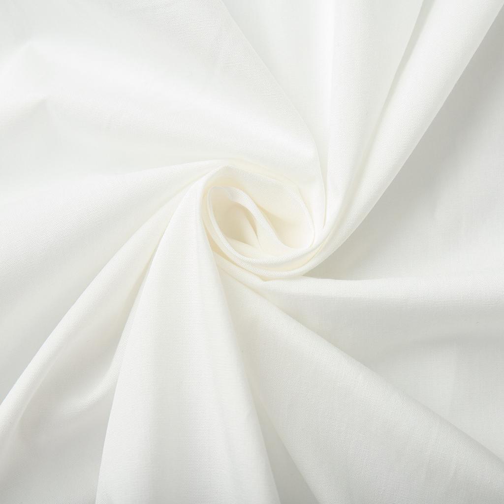 Robe à col rond et manches bouffantes 100% coton pour femme, Robe décontractée ample unie pour le printemps et l'été, Style européen américain