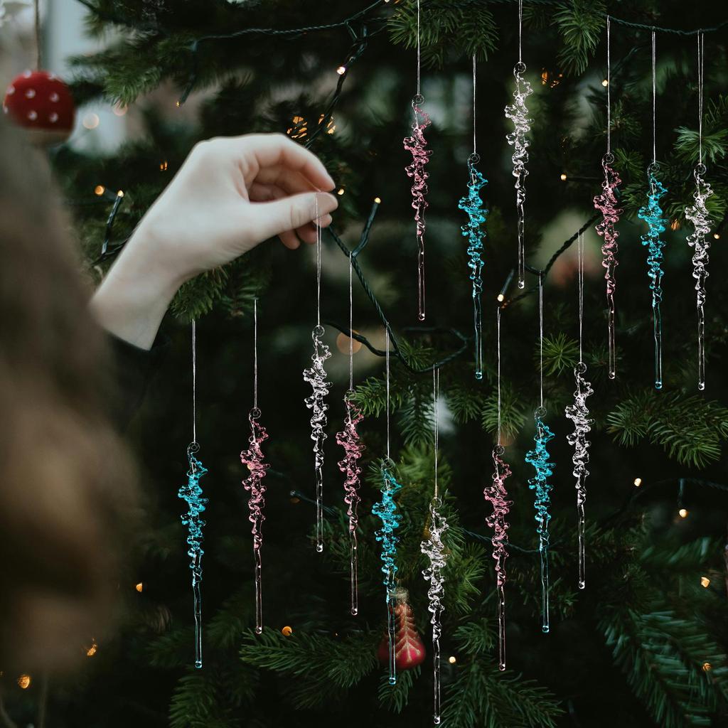 Eis Ling Acryl Eiszapfen Anhänger: Weihnachtsdekor Ornament