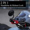 2 In 1 CNC Motorcycle Handlebar Lock Brake Handle Helmet Anti-theft Key Lock Red