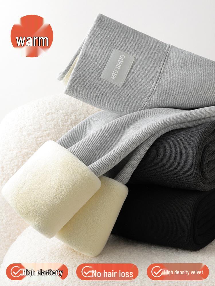 H799 Damen Extra Dicke Fleece-gefütterte Lammwoll-Leggings, Große Größen, Warme Herbst-/Winter-Oberbekleidung.