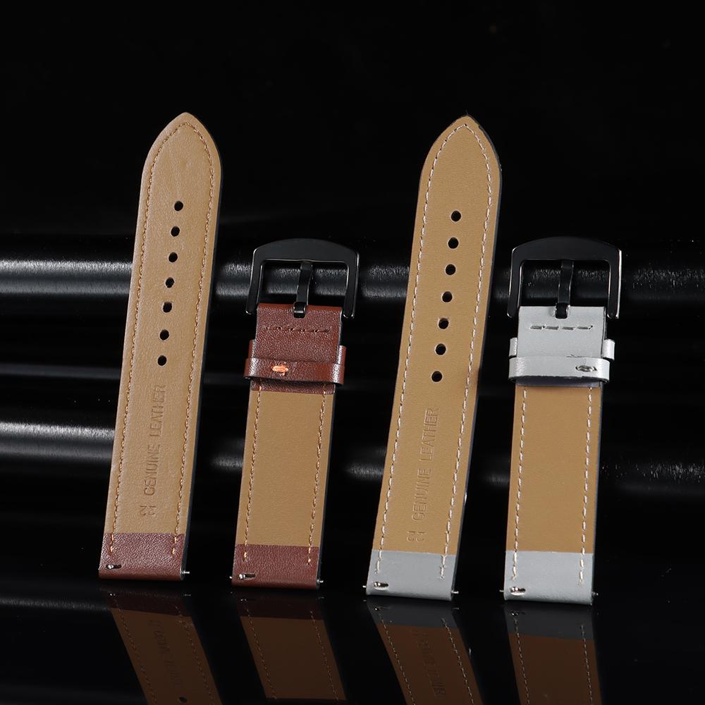 Vintage Handmade Watch Strap 20mm 22mm for Omega Business Leather Straps Black Brown Blue Breathable Porous Sports Watchbands
