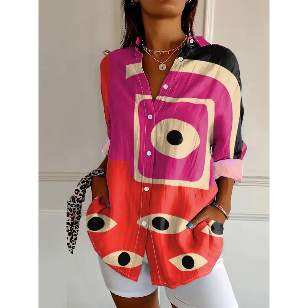 

Women s Casual 3D Digital Print Long-Sleeve Shirt XL