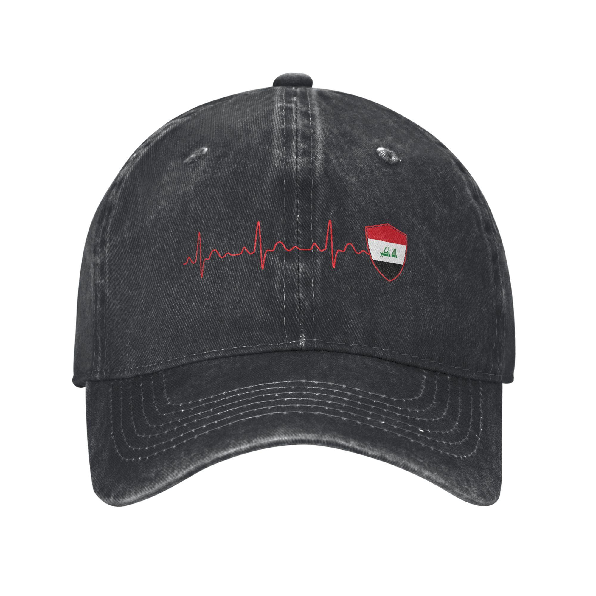 Unisex Iraq Flag Cap Wear Baseball Cap Vintage  Trucker Hat Adjustable Adjustable