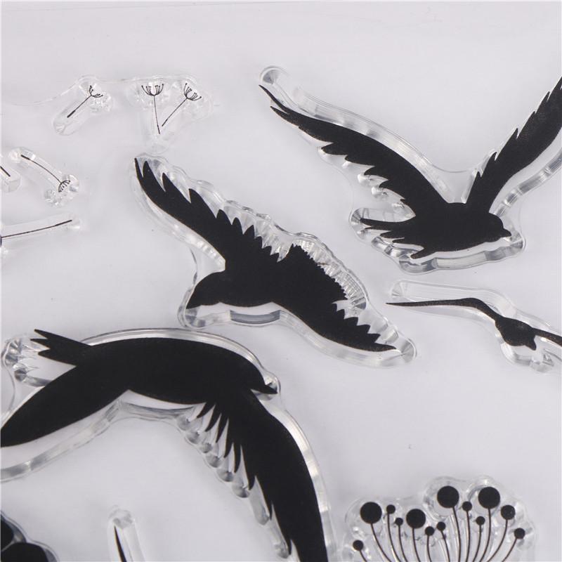 Transparent Clear Silicone Stamps Dandelion And Bird For Diy ...