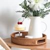 ZISIZ Round Woven Rattan Storage Tray