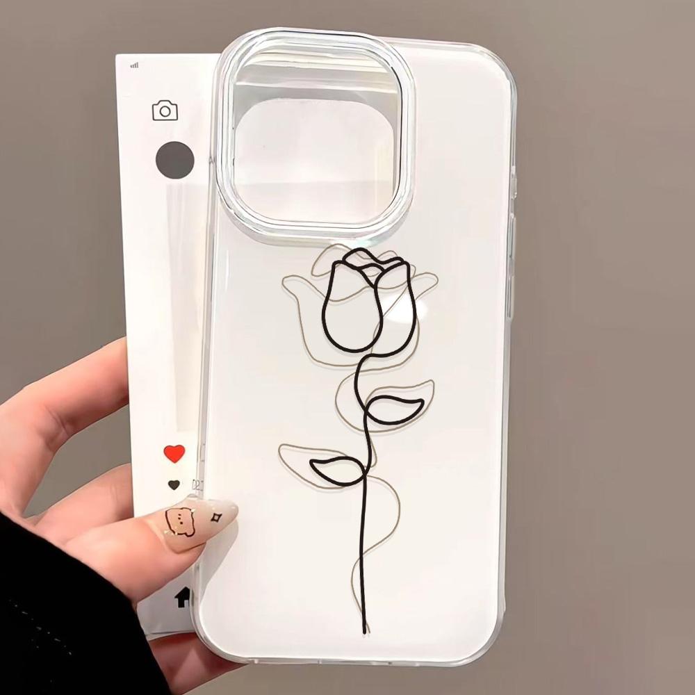 Painted Phone Case for iPhone 12 13 15 16 iPhone 16 12 13 14 15 Pro  14 15 16 Pro Max Coverage Shockproof Anti-Fingerprint Fresh Style Protective Case