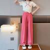 Girls' Summer Pants Summer Thin Mosquito Repellent Pants Ice Silk Black Children's Suit Wide Leg Pants