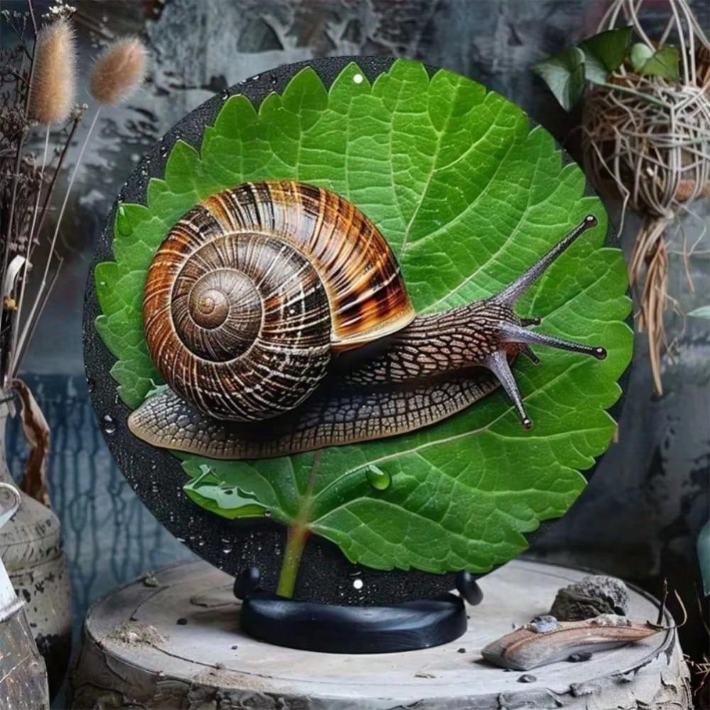 Retro Metal Snail Wall Decor,Weatherproof Aluminum Sign Outdoor Garden Art Ready To Hang